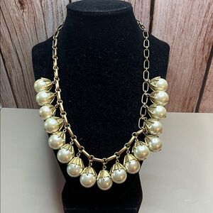 J. Crew Gold and Cream Pearl Necklace